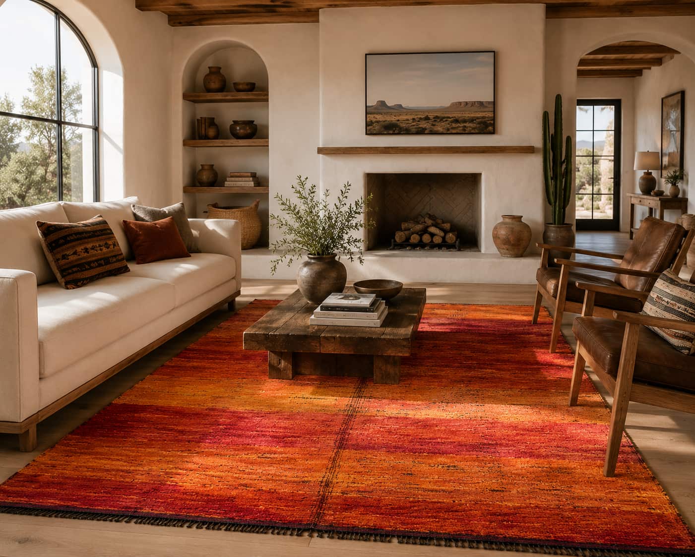 Sunset Gradient vintage Moroccan rug (Kil4952) shown in a Moroccan interior - Soufiane Zarib