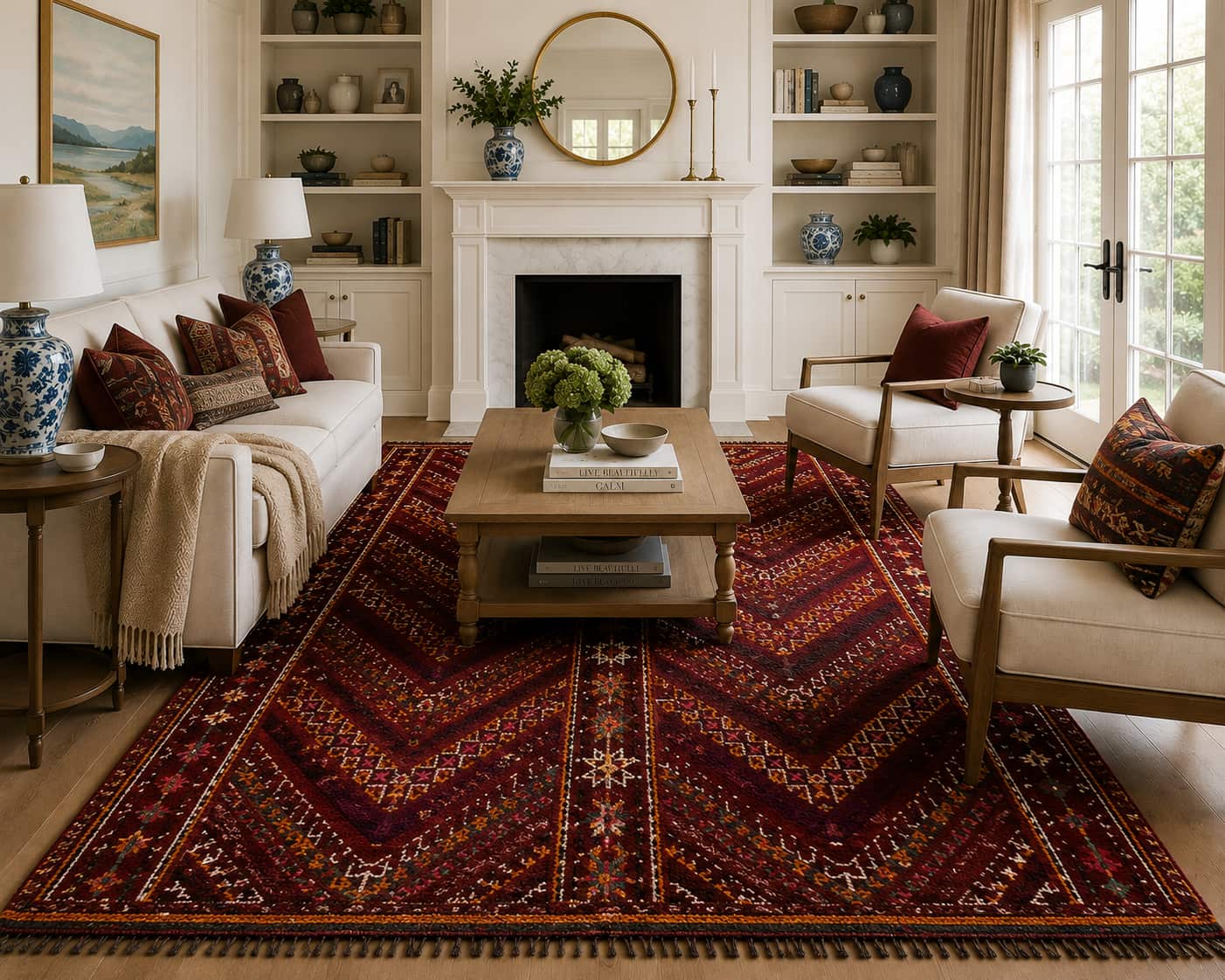 Chevron Blaze vintage Moroccan rug (Kil4957) shown in a Moroccan interior - Soufiane Zarib
